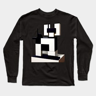 Mondrian Style Royal Cat Long Sleeve T-Shirt